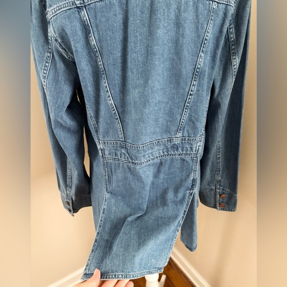 Lee Vintage Style Denim Oversized Long Line Western Boho Blazer Jacket - Picture 9 of 9